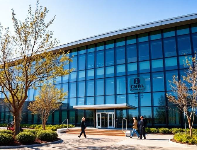 Modern business park exterior